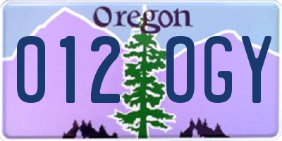 OR license plate 012OGY