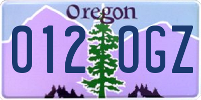 OR license plate 012OGZ