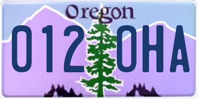 OR license plate 012OHA
