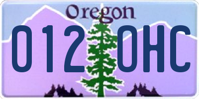 OR license plate 012OHC