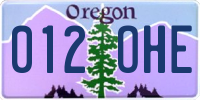 OR license plate 012OHE