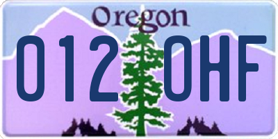 OR license plate 012OHF