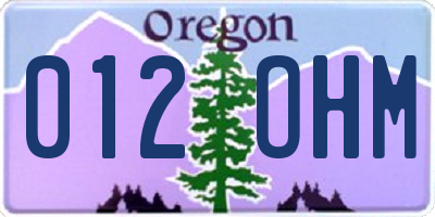 OR license plate 012OHM