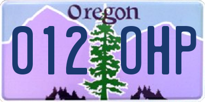 OR license plate 012OHP