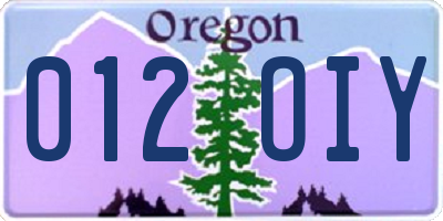 OR license plate 012OIY