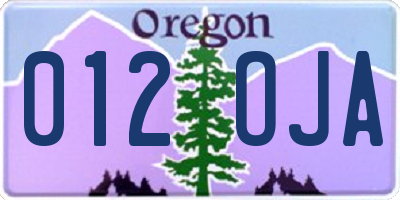 OR license plate 012OJA