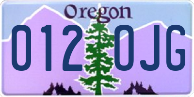 OR license plate 012OJG