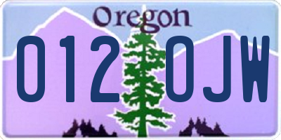 OR license plate 012OJW