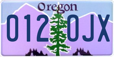 OR license plate 012OJX
