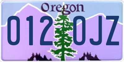 OR license plate 012OJZ
