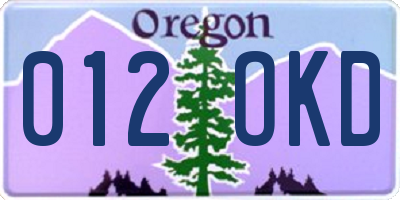 OR license plate 012OKD