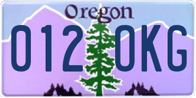 OR license plate 012OKG