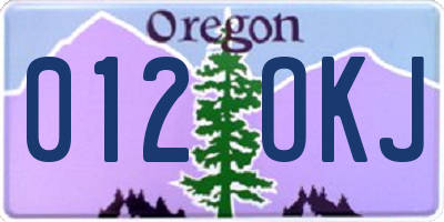 OR license plate 012OKJ