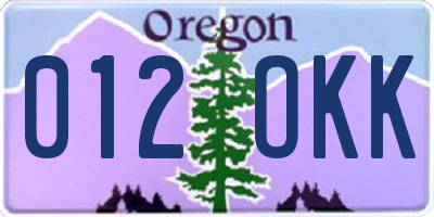 OR license plate 012OKK