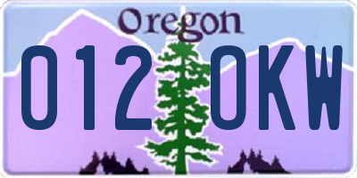 OR license plate 012OKW