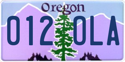 OR license plate 012OLA