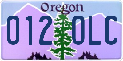 OR license plate 012OLC