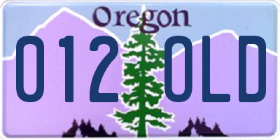 OR license plate 012OLD