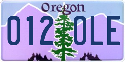 OR license plate 012OLE