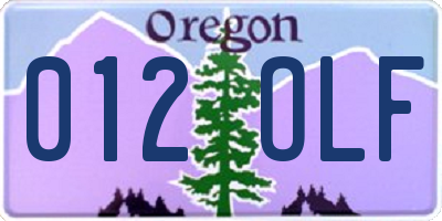 OR license plate 012OLF