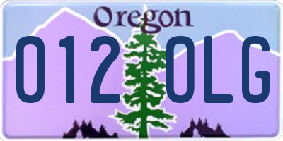 OR license plate 012OLG
