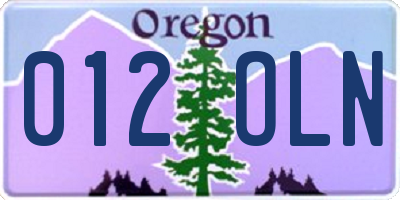 OR license plate 012OLN