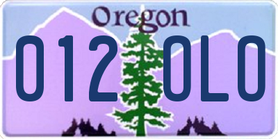OR license plate 012OLO