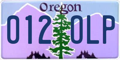 OR license plate 012OLP