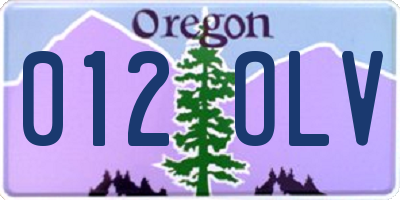 OR license plate 012OLV