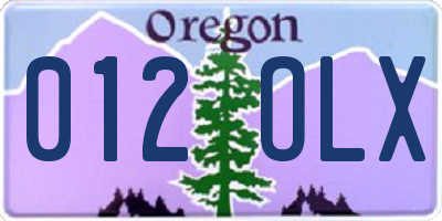 OR license plate 012OLX