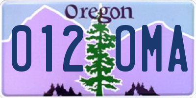 OR license plate 012OMA