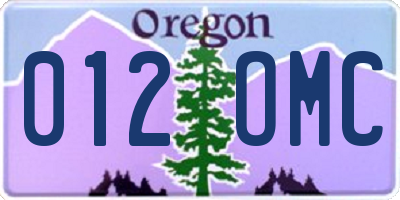 OR license plate 012OMC