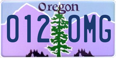 OR license plate 012OMG