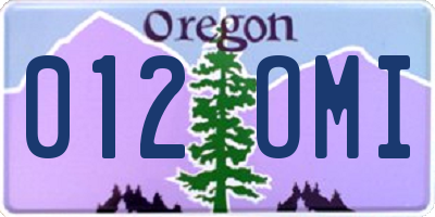 OR license plate 012OMI
