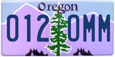 OR license plate 012OMM