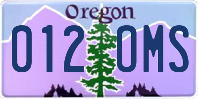 OR license plate 012OMS