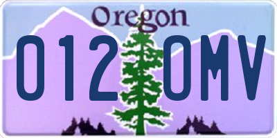 OR license plate 012OMV
