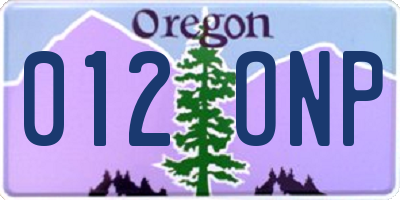 OR license plate 012ONP