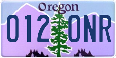 OR license plate 012ONR