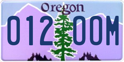 OR license plate 012OOM