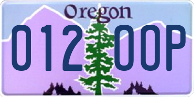OR license plate 012OOP