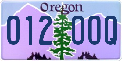 OR license plate 012OOQ