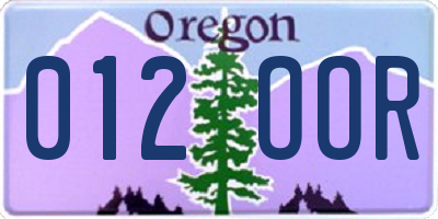 OR license plate 012OOR
