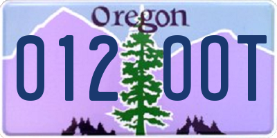 OR license plate 012OOT
