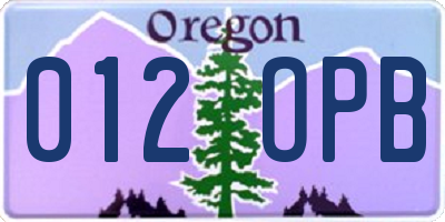 OR license plate 012OPB