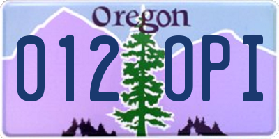OR license plate 012OPI