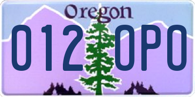 OR license plate 012OPO