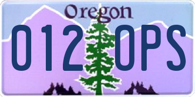 OR license plate 012OPS