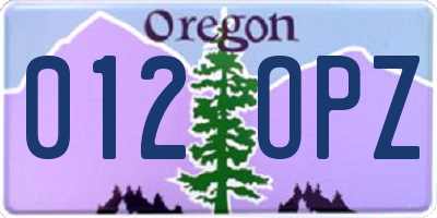 OR license plate 012OPZ