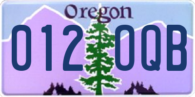 OR license plate 012OQB